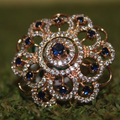 Blue Sapphire Cocktail Ring/ American Diamond Finger Ring