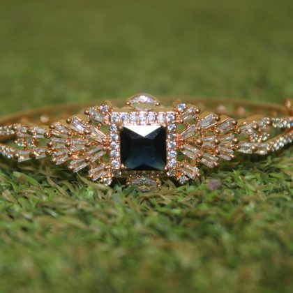 Sapphire Blue Bracelet/ Rose Gold Plated Bracelet/ Elegant Design/ Party Wear