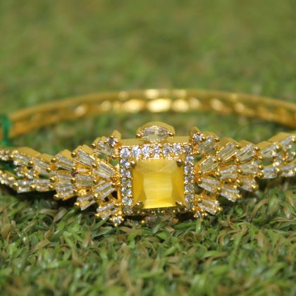 Premium American Diamond Bracelet/ Yellow Stone Bracelet/ Gold Plated Bracelet