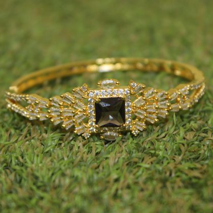 Black Stone Bracelet/ Rose Gold Plated Bracelet/ Elegant Design / Party Wear