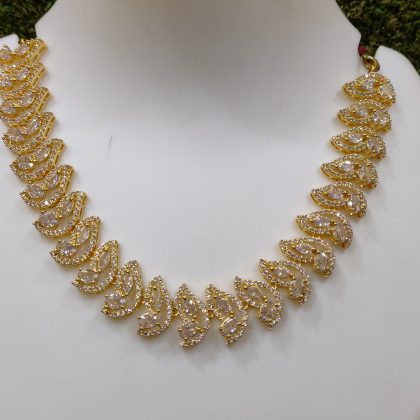 Beautiful American Diamond Necklace Set Design-8