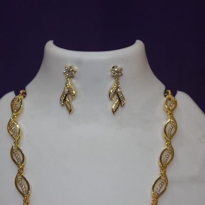 Beautiful American Diamond Necklace Set Design-24