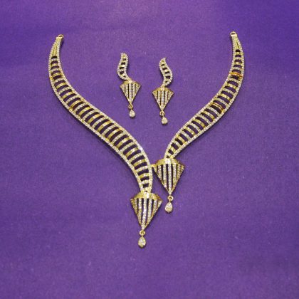 Beautiful American Diamond Necklace Set Design-25