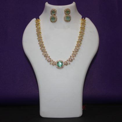 Beautiful American Diamond Necklace Set Design-18