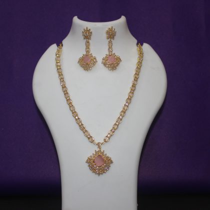 Beautiful American Diamond Necklace Set Design-21